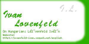ivan lovenfeld business card